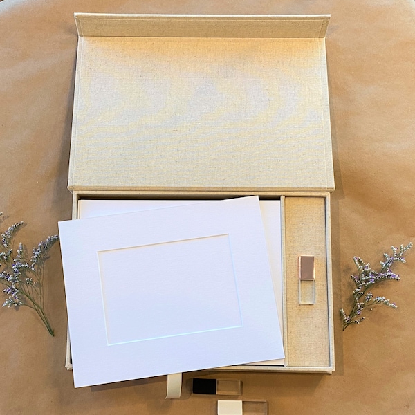 8x10 Linen Photo Box Oatmeal