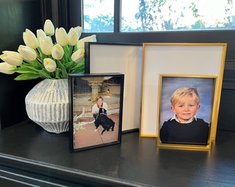 Aluminum Photo Frames: Gold or Black, Set of 3