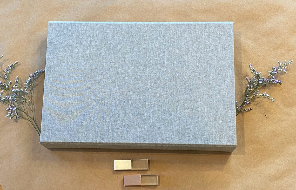 8x10 Linen Photo Box Light Grey Etsy Sweden