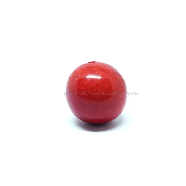 5/7/9/20/25mm - Tagua Rouge : 1 ou 10 perles