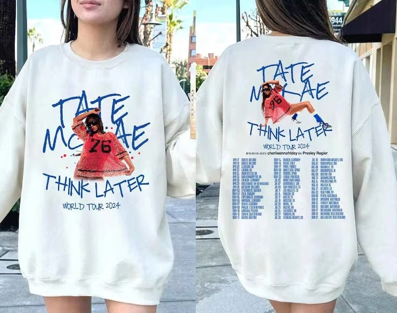 Tate Mcrae The Think Later World Tour 2024 Tour Shirt, Tate Mcrae Fan Shirt, Tate Mcrae 2024 Concert Shirt, Gift For Fan