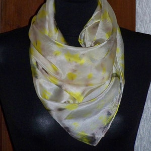 silkscarf, white, yellow, grey, brown for her image 1