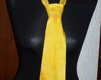 silk-tie, yellow, handpainted, ca. 4'' x 55'' for him