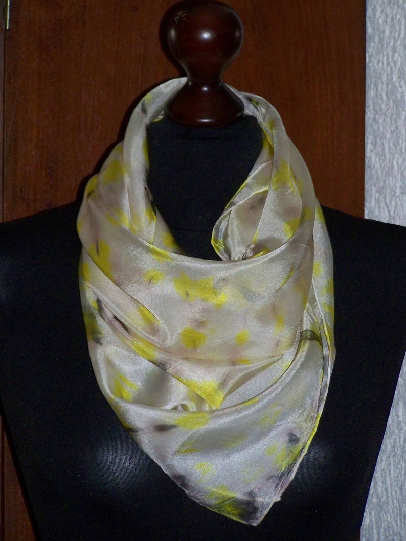 silkscarf, white, yellow, grey, brown for her image 1