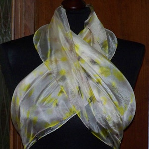silkscarf, white, yellow, grey, brown for her image 5