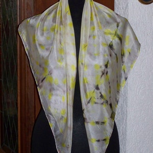 silkscarf, white, yellow, grey, brown for her image 3