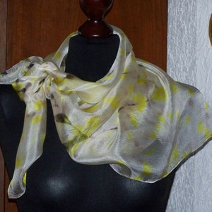 silkscarf, white, yellow, grey, brown for her image 4