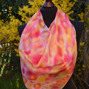 square silkscarf, white, yellow, pink for her image 9