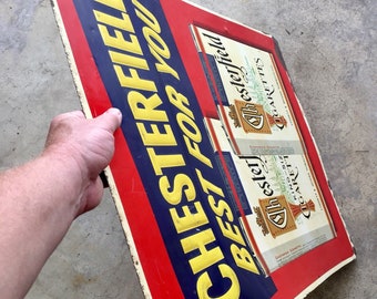 アメリカの看板★1950s vtg／CHESTERFIELD／メタルサイン Vintage 1950s Chesterfield Cigarettes Metal Sign 29” X 23