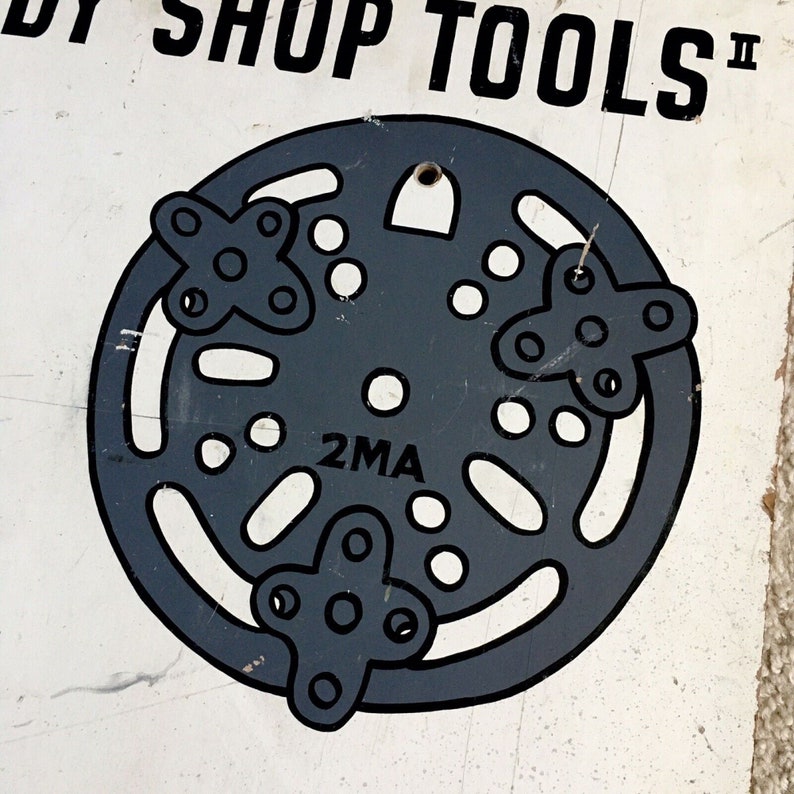 Vintage MOCLAMP Body Shop Tools No. 2 Wood Tool Board Sign 24 X 24