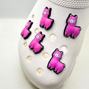 Lama Schuhanhänger | Rosa Alpaka Anhänger | Rosa Lama Schuhanhänger | Lama | Einzigartige Schuhanhänger | Geschenkideen