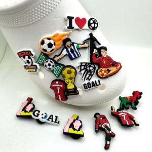 Soccer Clog Charms | I Love Soccer Charm | Futbol Charm | Footballl Shoe Charm | Soccer Player | Goalie Charm | Sports Shoe Charms