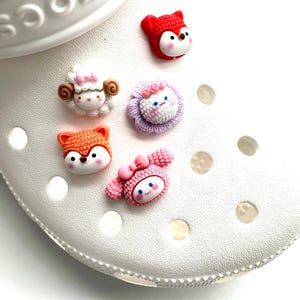 Kawaii Shoe Charms | Lamb Charm | 3D Shoe Charm | Woodland Animals Charm | Red Racoon Charm | Gift Ideas