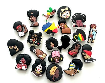 Amuleto de tamanco de mulher negra | Amuleto de mulher africana | Amuleto afro | Amuleto de sapato de cabelo afro | Amuleto mágico de menina negra