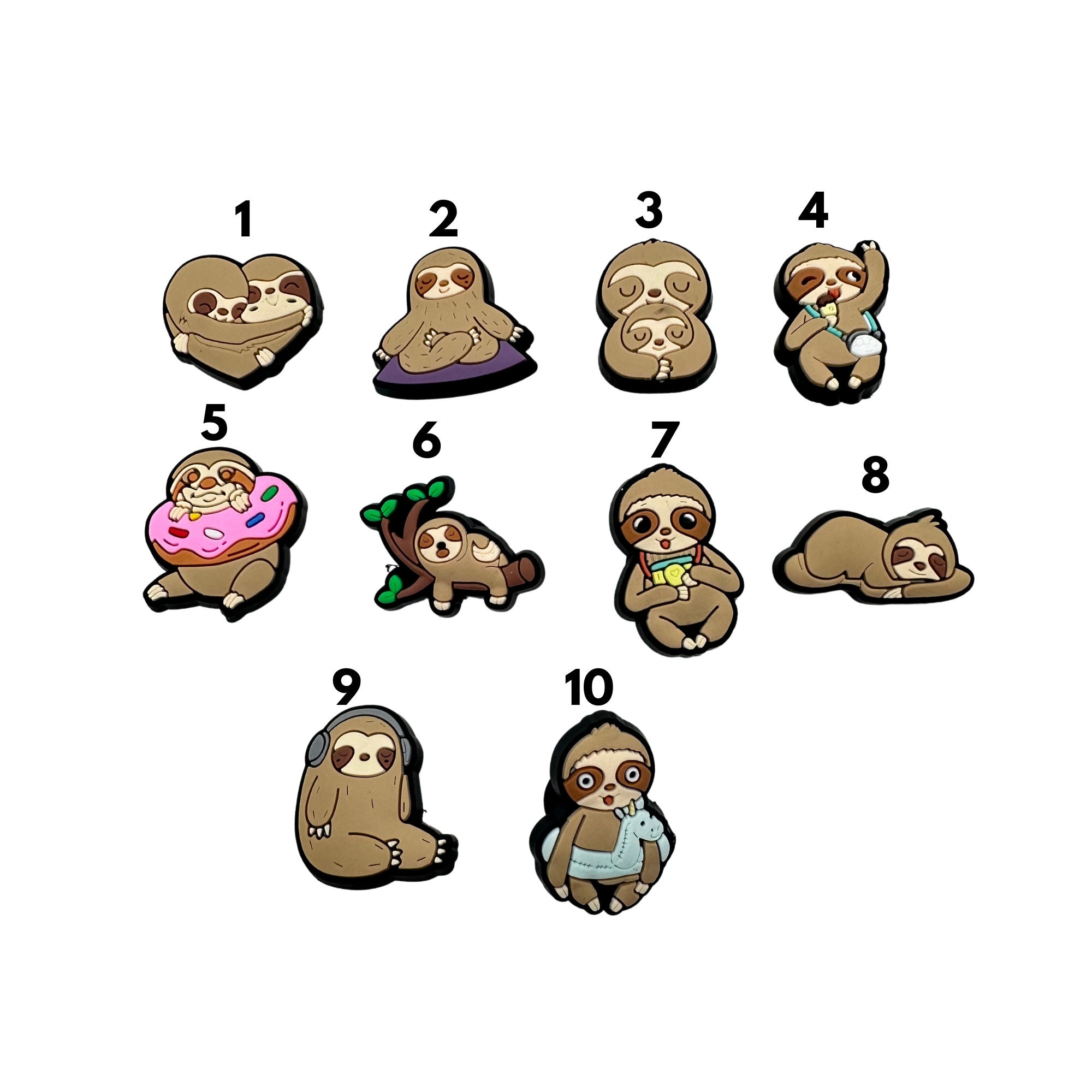 Cute Sloth Shoe Charms Kawaii Sloth Sloth Shoe Charms Animal Charms Sloth Charm Funny Shoe Charms Gift Ideas Etsy
