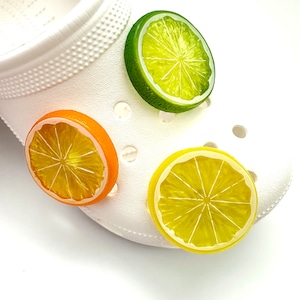 Citrus Fruit Charms | Fruit Shoe Charms | Lemon Shoe Charm | Lime Slice Charm | Orange Slice Shoe Charm | Realistic | Unique Gift Ideas