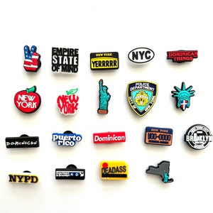 New York Shoe Charms | New York Pride | NYC Statue of Liberty Charm | Puerto Rico | Dominican Charm | The Big Apple | Brooklyn