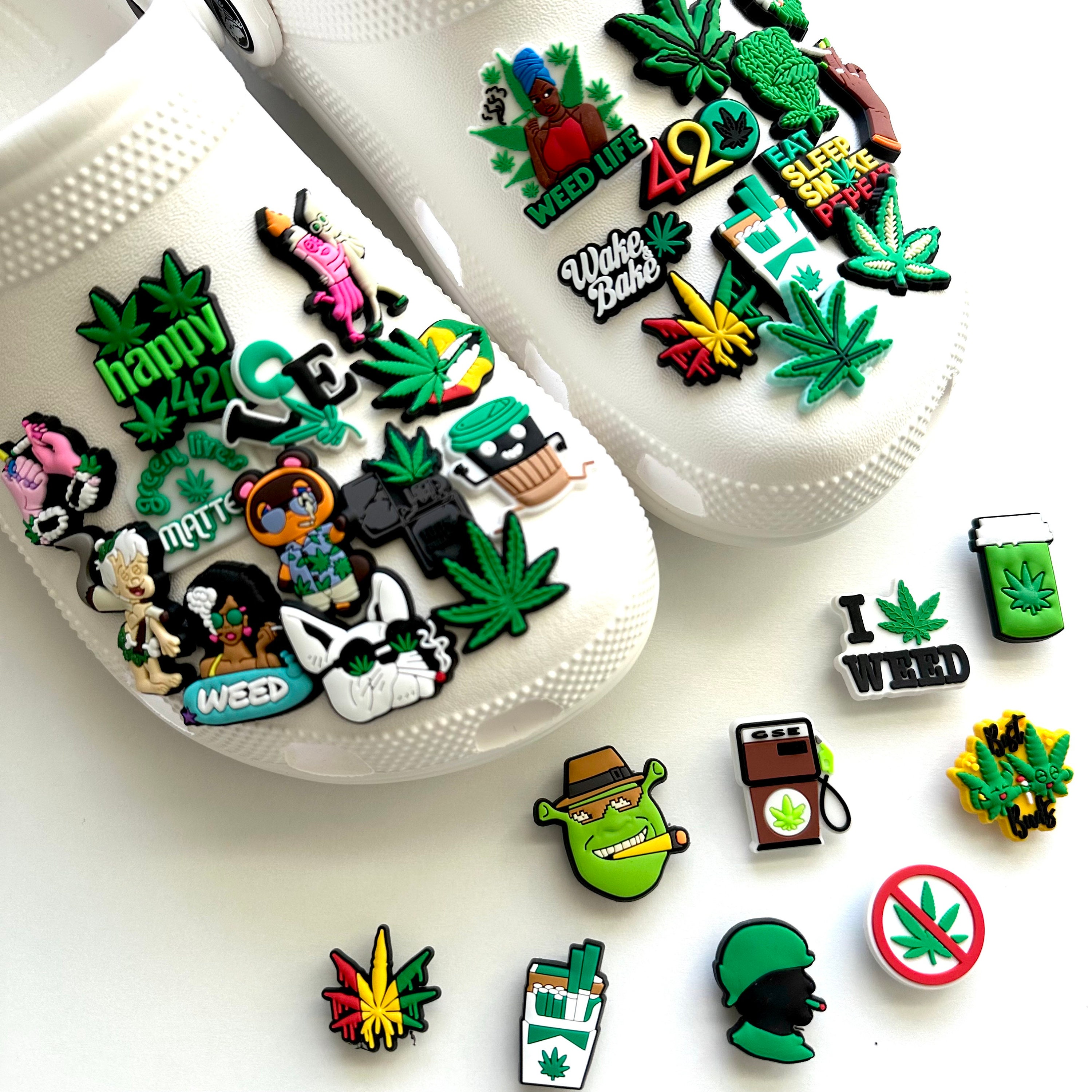 Marijuana Stoner Weed Leaf Plant 420 Jibbitz Croc Clog Charms Decorations  UK