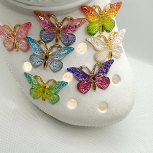Amuleto para zapatos con forma de mariposa brillante / Amuleto para zapatos con forma de mariposa ... arcoíris / Amuleto para zapatos con forma de insecto / Ideas para regalos