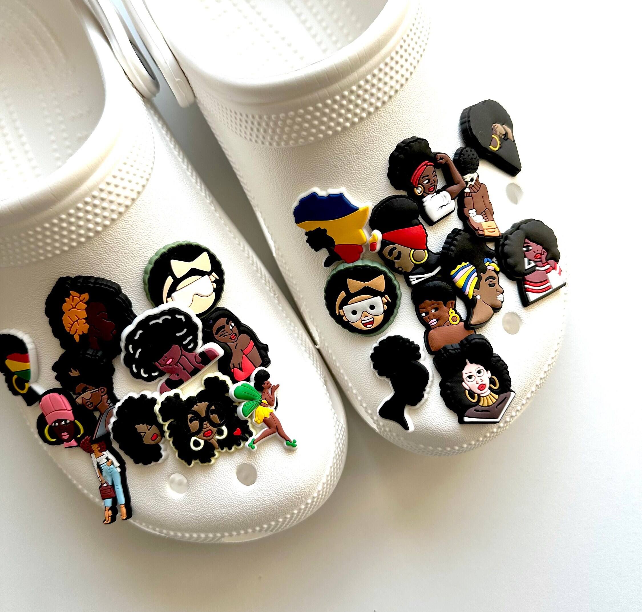Black Woman Clog Charm | African Woman Charm | Afro Charm | Afro Hair ...