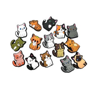 Cat Shoe Charms | White Cat | Black Cat Shoe Charm | Grey Kitty | Kitten Shoe Charm | Orange Cat | Siamese Cat Charm | Gift Ideas