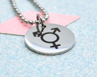 Brave Transgender Necklace, Proud Symbolic LGBT, Gay Pride, Transgender Pride, LGBT Pride, Transgender Jewellery