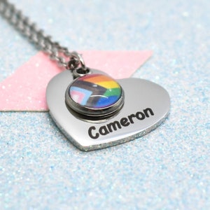 Personalised Gay Pride Heart Necklace