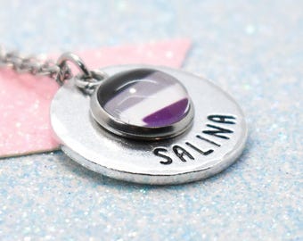 Personalised Asexual Pride Necklace: Handmade LGBTQ+ Jewellery