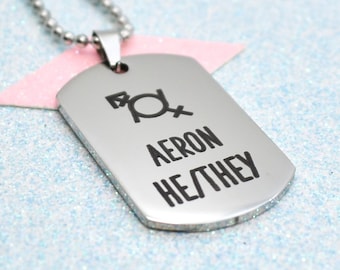 Personalised, Gender Fluid, Pronoun Necklace