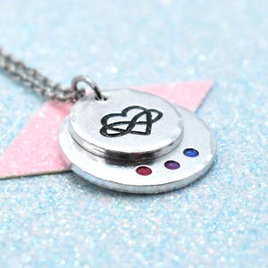Polyamory Symbol Necklace with Bisexual Flag: Choice of Pride Flags