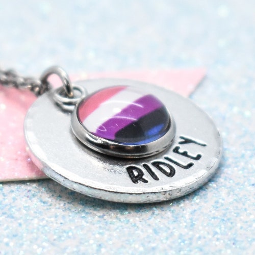 Personalised Gender Fluid Pride Necklace Etsy