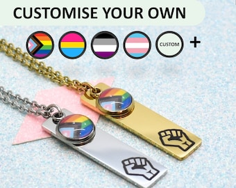 LGBTQ+ Rights, Custom Resist LGBT Pride Necklace, LGBT Activism Jewellery