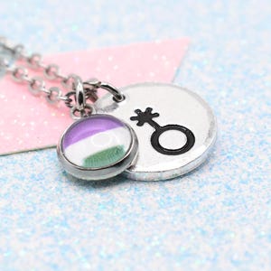 Genderqueer Pride Kette: Symbol Schmuck