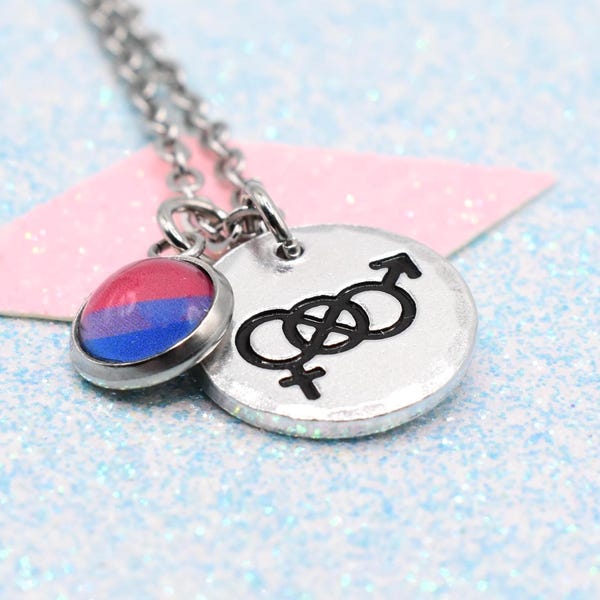 Bisexual Pride Pendant Necklace: LGBT Symbol Jewellery