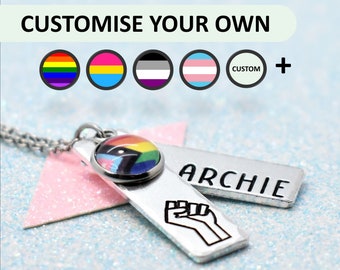 Custom Resist LGBT Pride Necklace, Personalised, LGBT Activism Jewellery