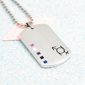Neutral Gender Fluid Necklace, Personalised LGBTQ Necklace