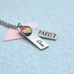 Pansexual Necklace, Personalised, Pansexual Pride Flag, Pansexual Pride Fashion, Coming Out Gifts, Pride Jewellery