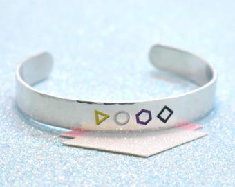 Non Binary Pride Bracelet: Geometric Cuff