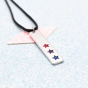 Artisan, Starlight, Bisexual Pride Necklace - Adjustable Cord
