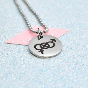 Brave Bisexual Pendant Necklace, Proud Symbolic LGBT, Gay Pride, Bisexual Pride, LGBT Pride