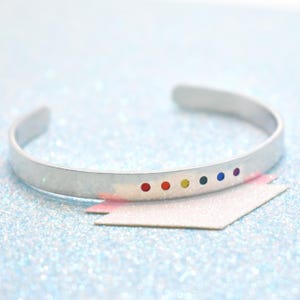 Minimalist Gay Pride Bracelet: Hypoallergenic Cuff