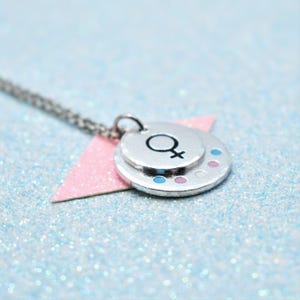 Trans Woman Pride Necklace - Pride Jewellery, Pride Necklace LGBTQ Transgender Necklace, Transgender Jewellery