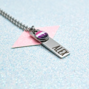 Personalised Gender Fluid Pride Necklace: LGBTQ+ Gift