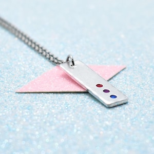 Minimalist Bisexual Pendant Necklace - Bisexual Pride, LGBT Jewellery, Bisexual Jewellery, LGBT Pride, Gay Pride Jewellery