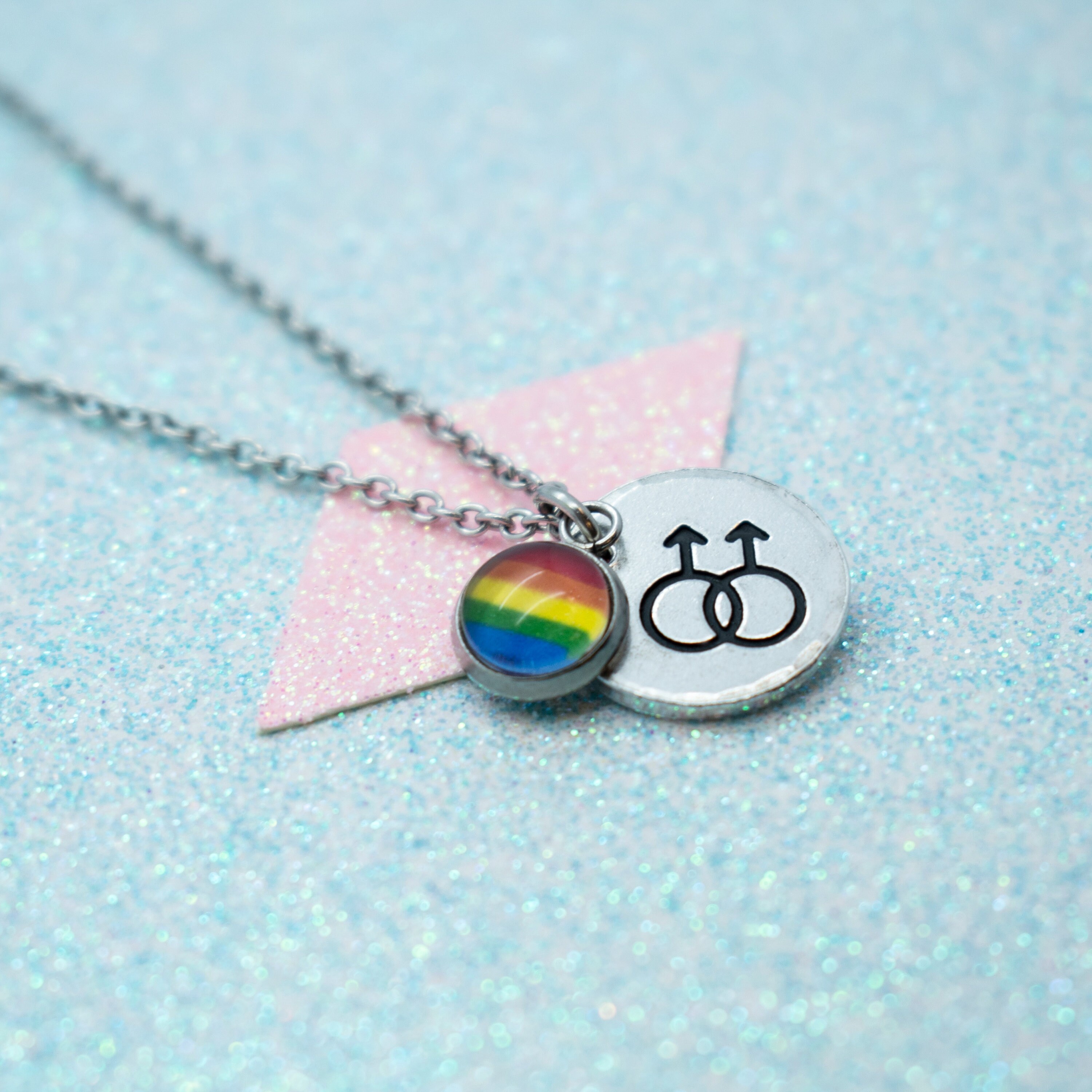 Symbolic Gay Pride Necklace LGBT Necklace Male Love Mars Etsy