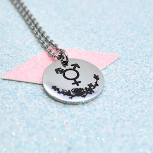 Floral Transgender Pride Necklace