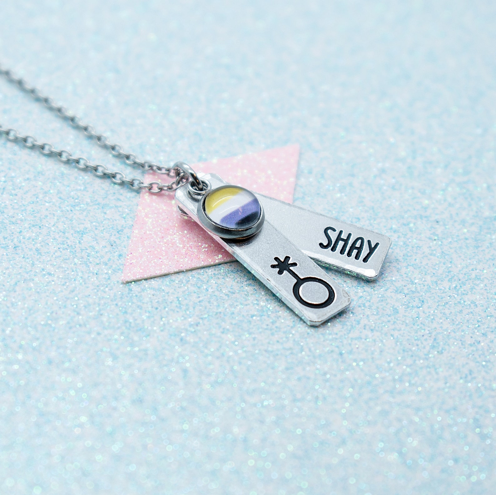 Personalised Non Binary Gender Queer Pendant Necklace Non Etsy