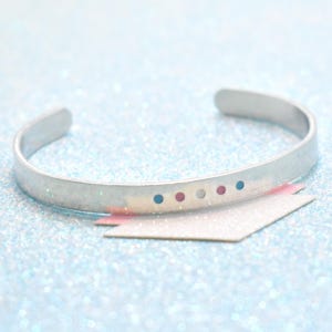 Minimalist Transgender Pride Bracelet: Hypoallergenic Cuff