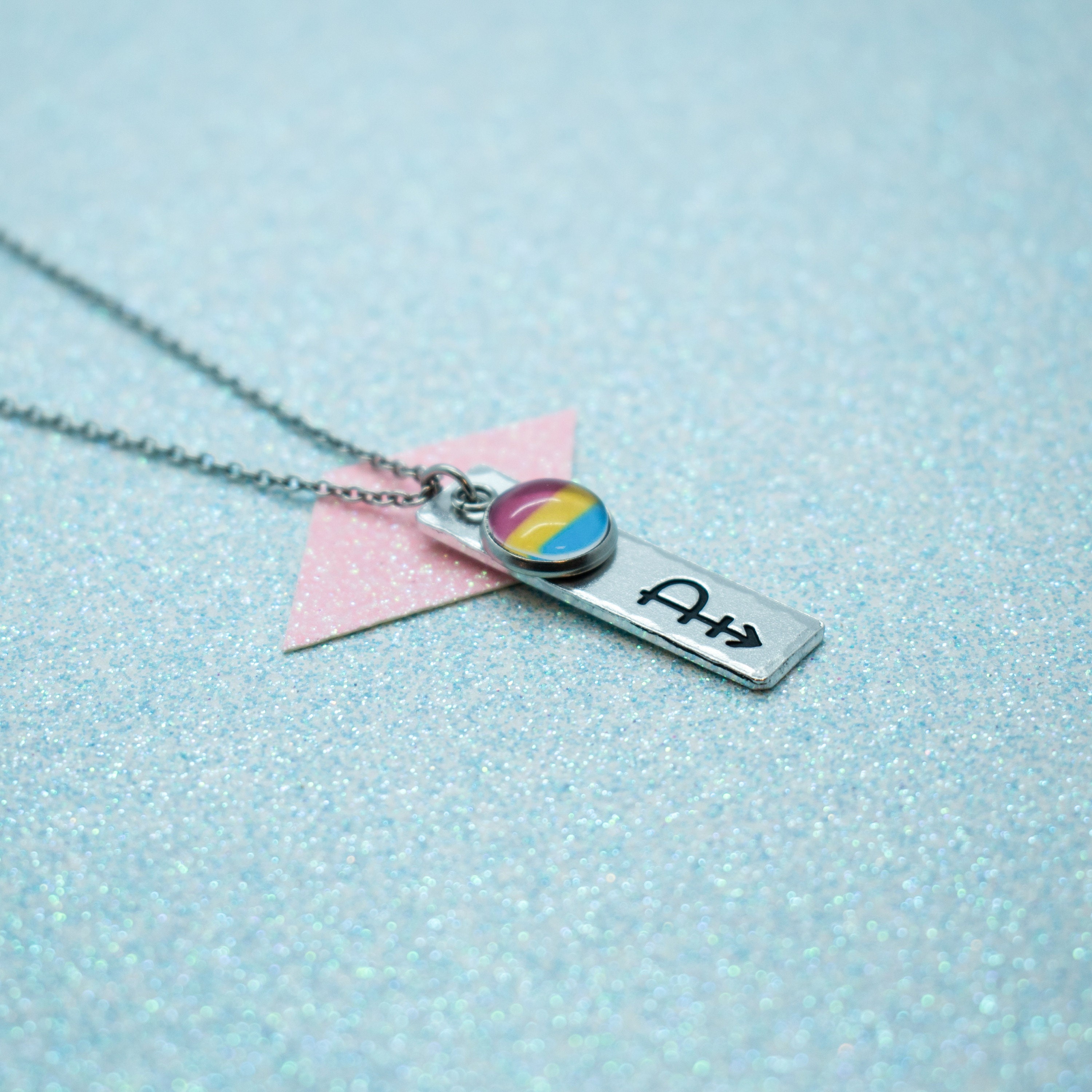 Pansexual Pendant Necklace Pansexual Pride LGBT Jewellery Etsy