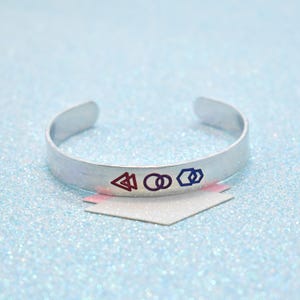 Abstract Bisexual Pride Cuff Bracelet: Hypoallergenic
